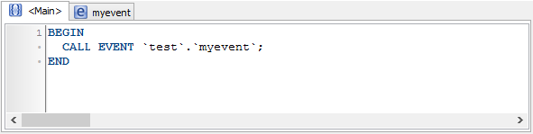 Debugger for MySQL: Autogenerated event call
